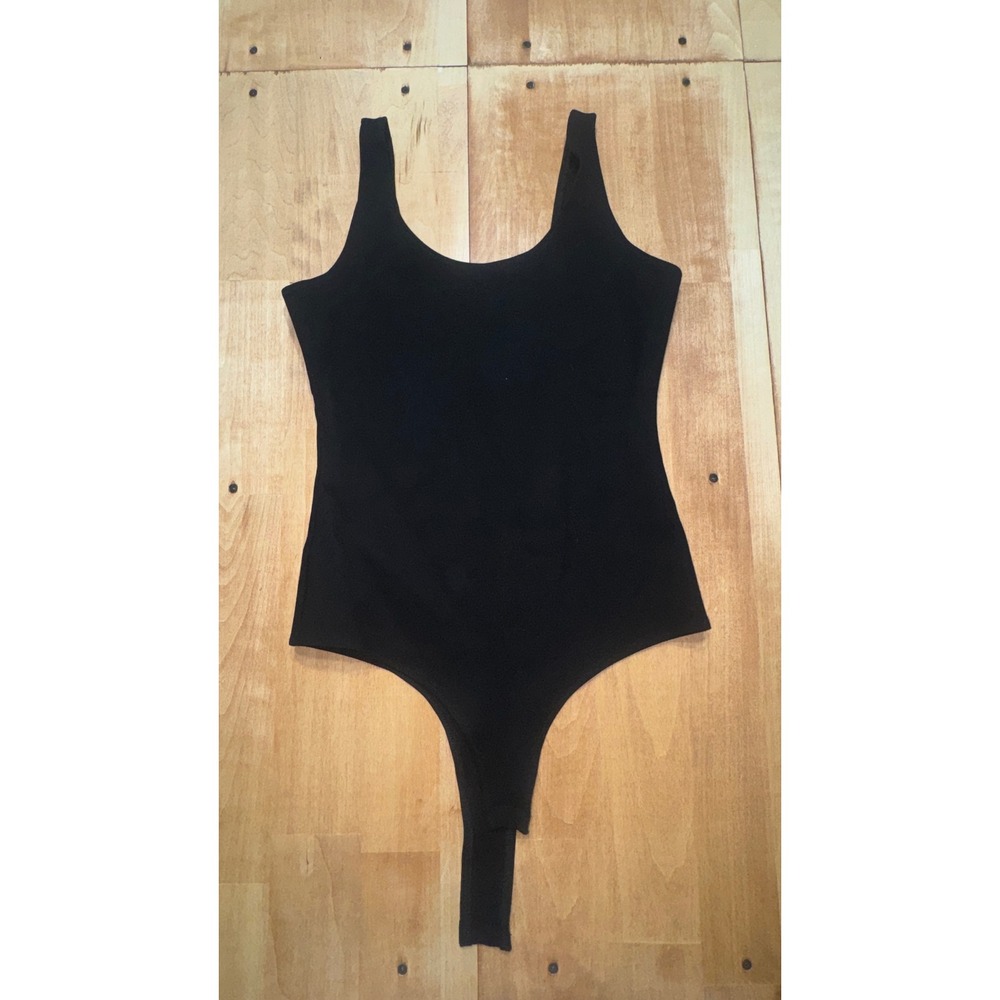 Danceโ & Marvel Womens Black Scoop Neck Sleeveless Thong Bodysuit Size M